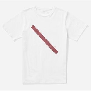 Saturdays New York City Mens XL White Diagonal Stripe Graphic T-Shirt Cotton